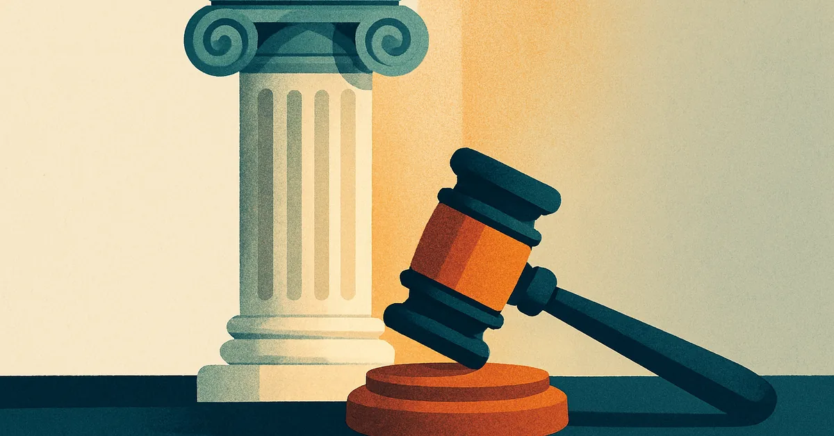 A courthouse column and gavel, illustrating the question of whether Kalshi is legal in each state